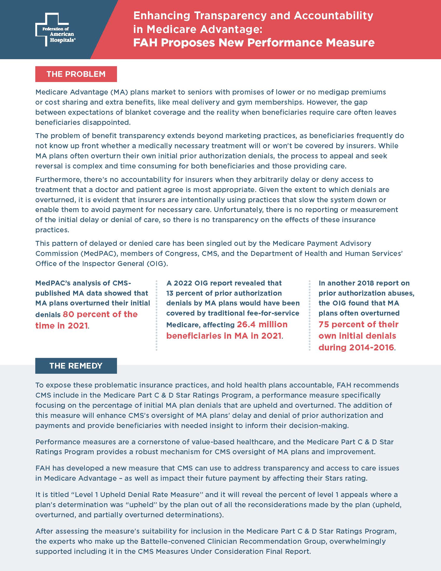 FAH Medicare Advantage Quality Measure